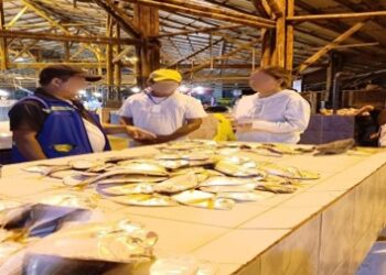 Venta de pescados en Playita Mia, en la ciudad de Manta